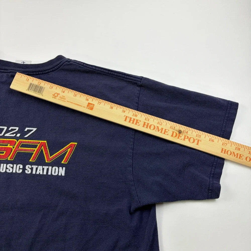 Anvil 102.7 KIIS FM Graphic T-Shirt Mens L Indigo LA Radio Station Vintage Style